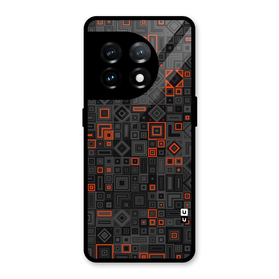 Orange Shapes Abstract Glass Back Case for OnePlus 11