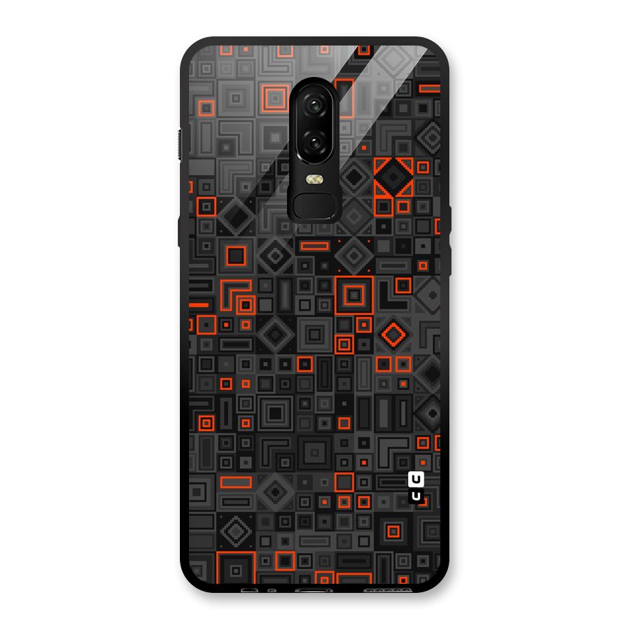 Orange Shapes Abstract Glass Back Case for OnePlus 6