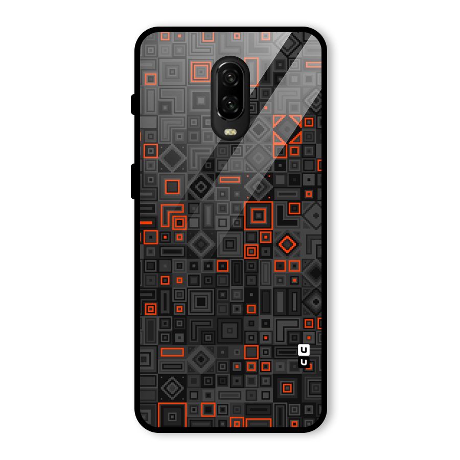 Orange Shapes Abstract Glass Back Case for OnePlus 6T