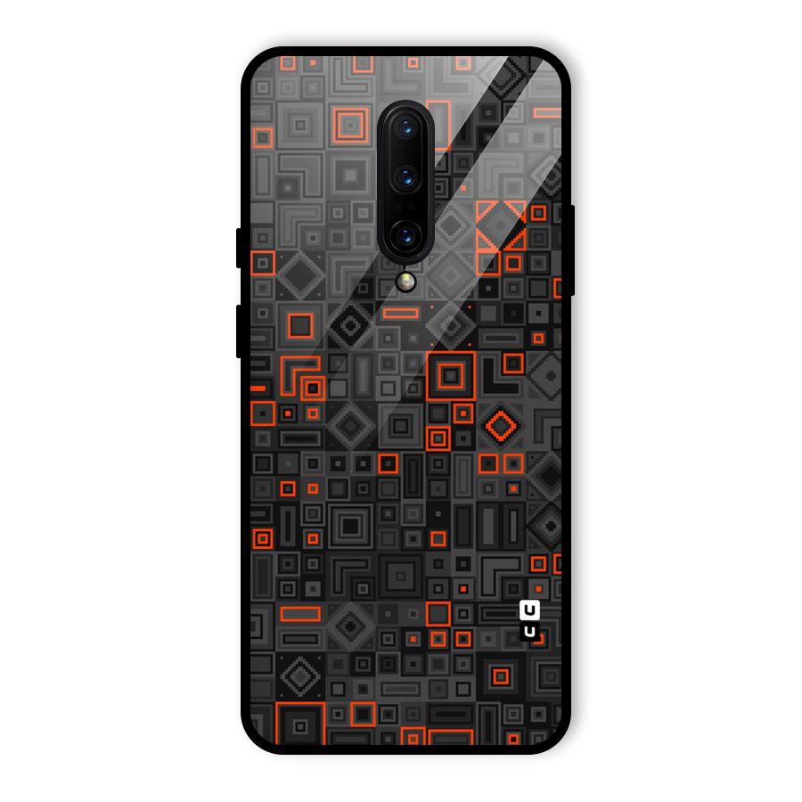 Orange Shapes Abstract Glass Back Case for OnePlus 7 Pro