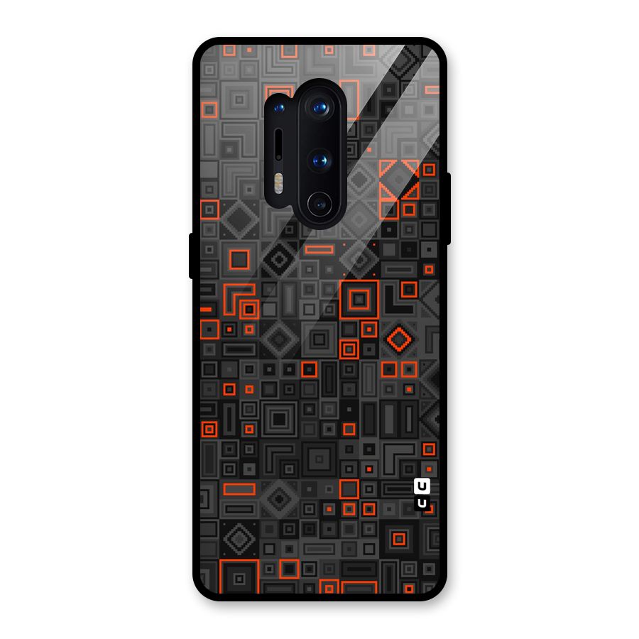 Orange Shapes Abstract Glass Back Case for OnePlus 8 Pro
