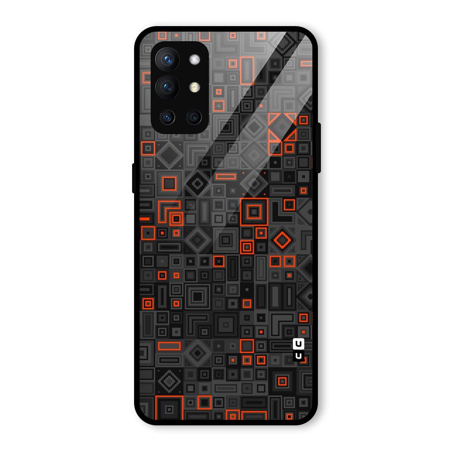 Orange Shapes Abstract Glass Back Case for OnePlus 9R