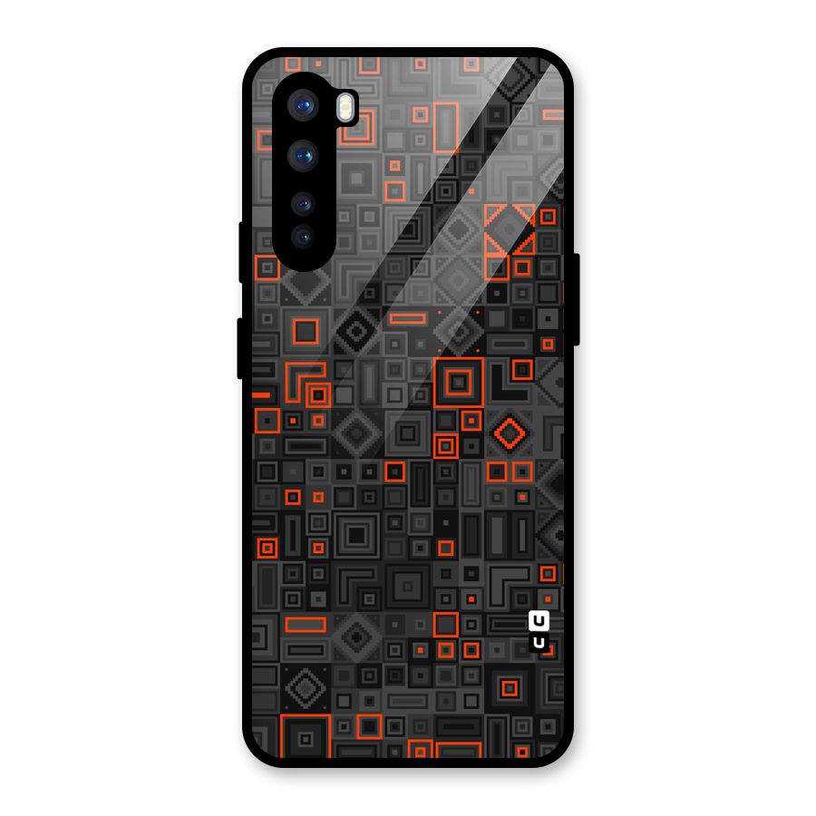 Orange Shapes Abstract Glass Back Case for OnePlus Nord