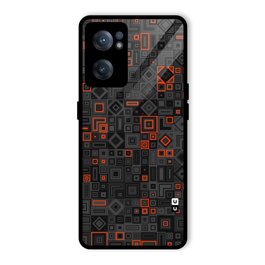 Orange Shapes Abstract Glass Back Case for OnePlus Nord CE 2 5G