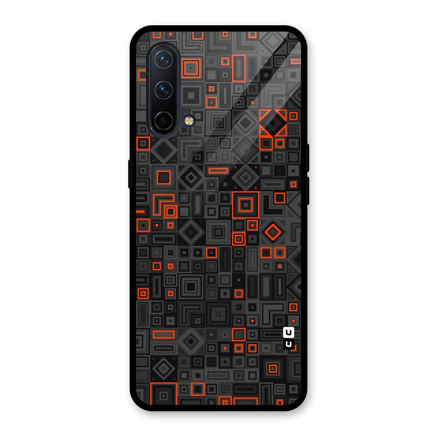 Orange Shapes Abstract Glass Back Case for OnePlus Nord CE 5G