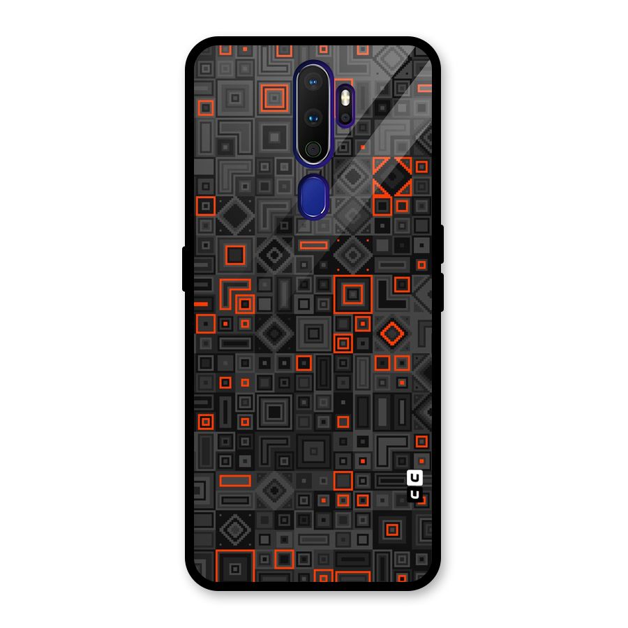 Orange Shapes Abstract Glass Back Case for Oppo A9 (2020)