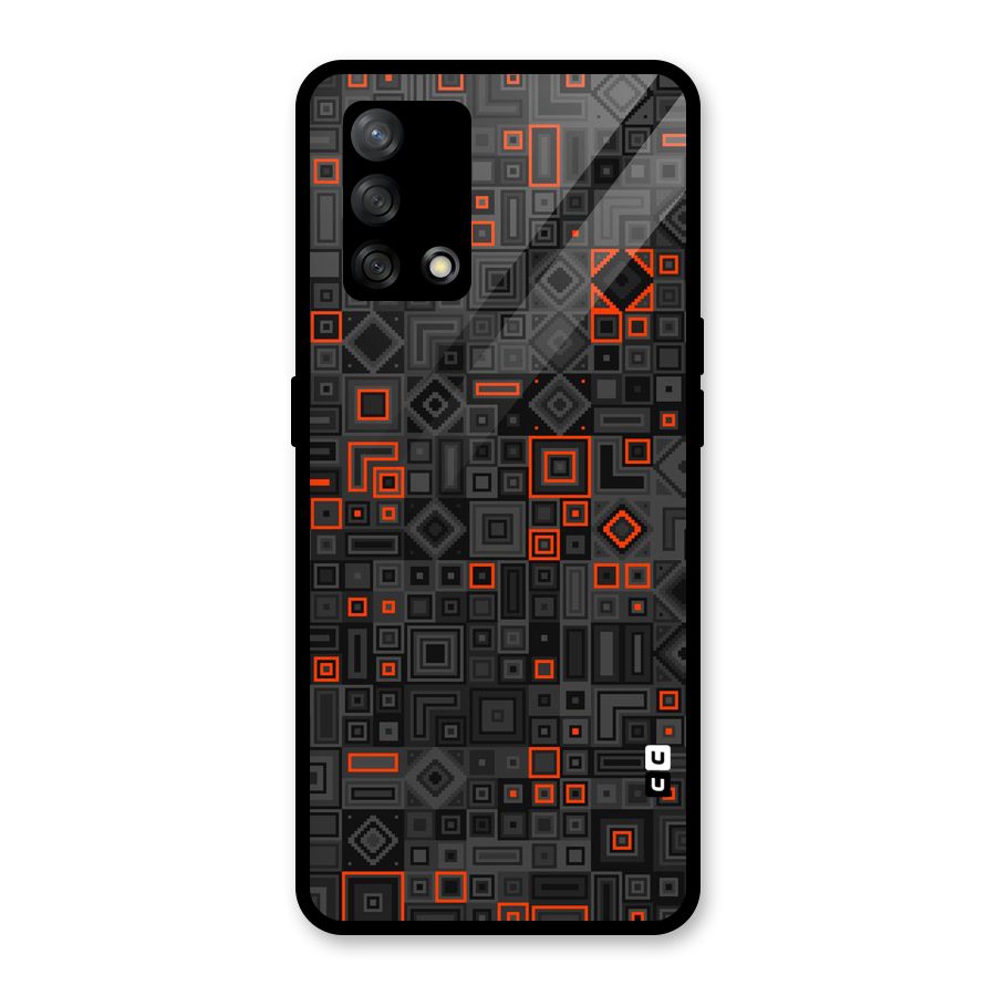 Orange Shapes Abstract Glass Back Case for Oppo F19