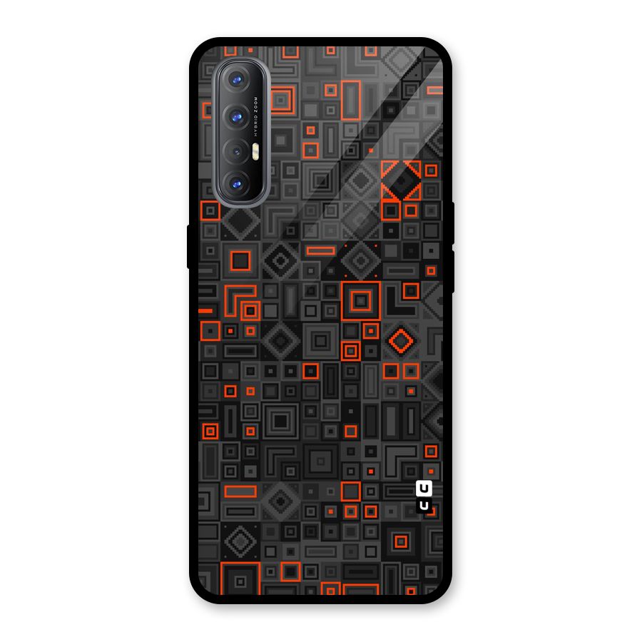 Orange Shapes Abstract Glass Back Case for Oppo Reno3 Pro