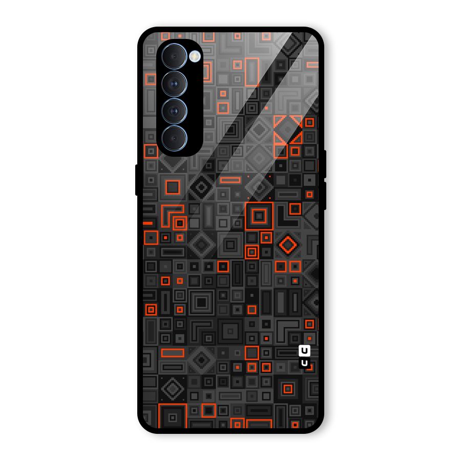 Orange Shapes Abstract Glass Back Case for Oppo Reno4 Pro