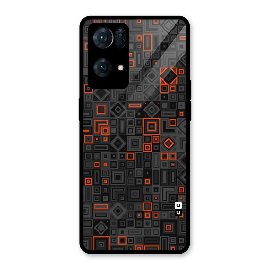 Orange Shapes Abstract Glass Back Case for Oppo Reno7 Pro 5G