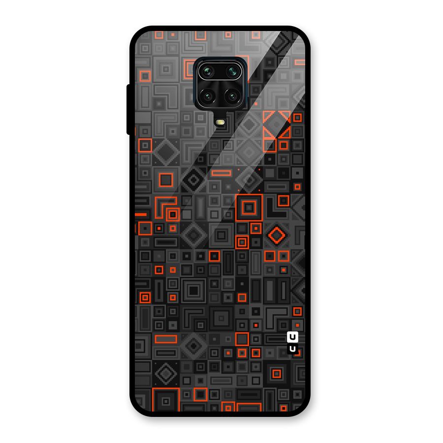 Orange Shapes Abstract Glass Back Case for Poco M2 Pro