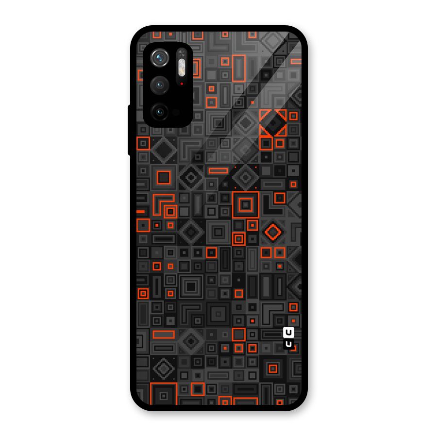 Orange Shapes Abstract Glass Back Case for Poco M3 Pro 5G