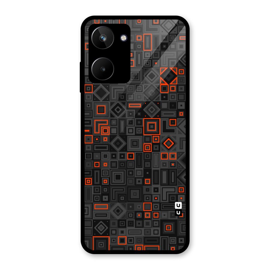 Orange Shapes Abstract Glass Back Case for Realme 10