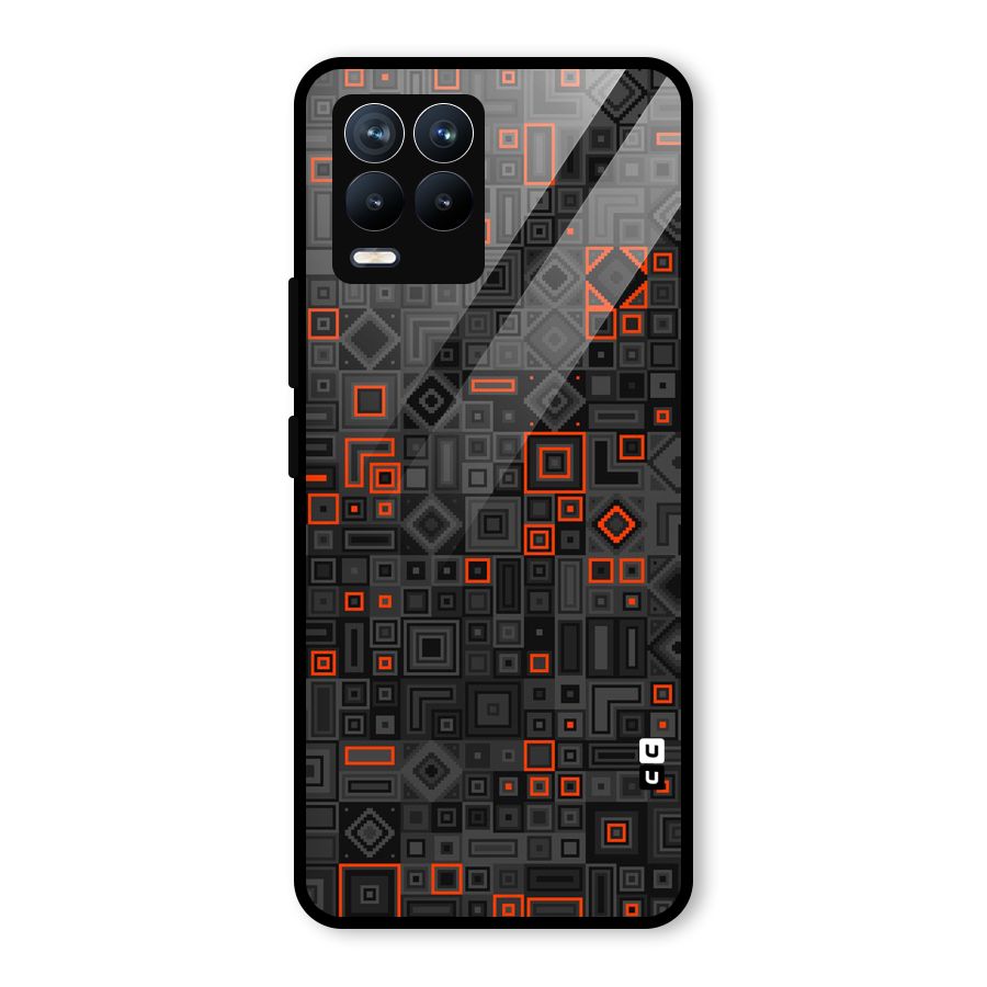 Orange Shapes Abstract Glass Back Case for Realme 8 Pro
