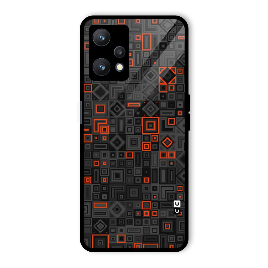 Orange Shapes Abstract Glass Back Case for Realme 9 Pro 5G