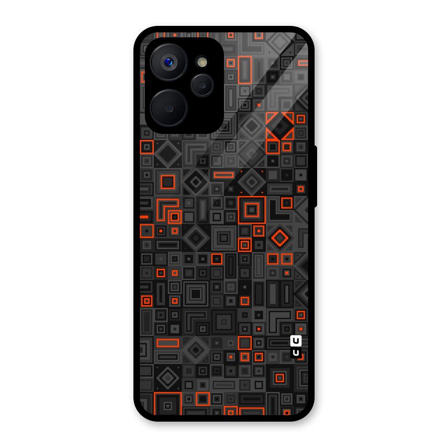 Orange Shapes Abstract Glass Back Case for Realme 9i 5G