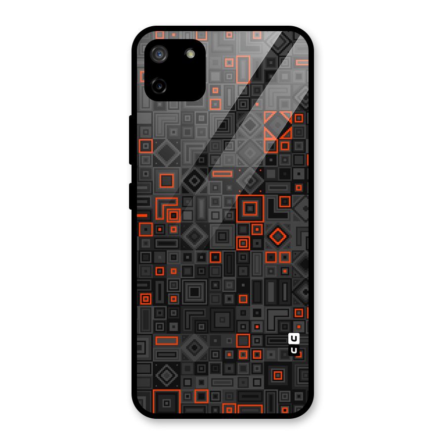 Orange Shapes Abstract Glass Back Case for Realme C11