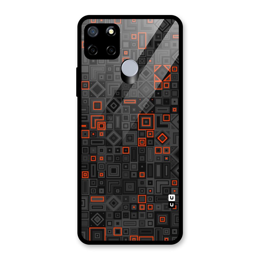 Orange Shapes Abstract Glass Back Case for Realme C12