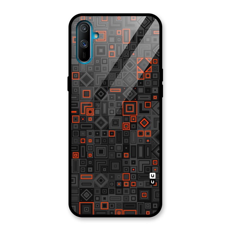 Orange Shapes Abstract Glass Back Case for Realme C3