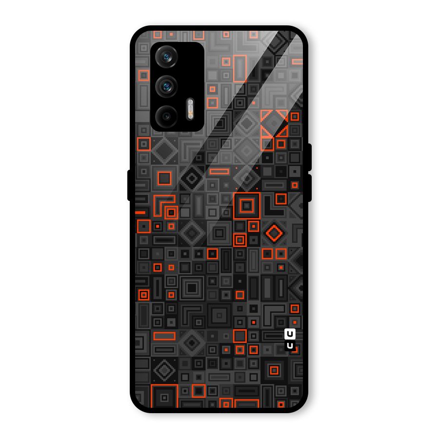 Orange Shapes Abstract Glass Back Case for Realme GT 5G