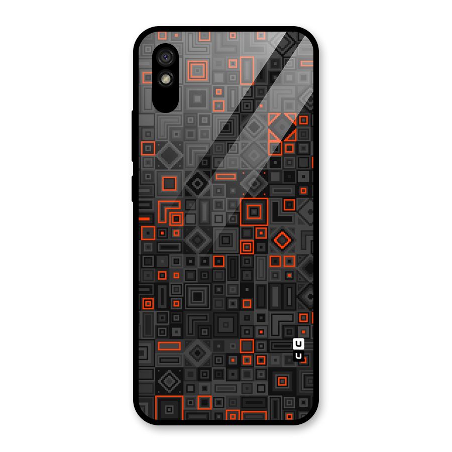 Orange Shapes Abstract Glass Back Case for Redmi 9i