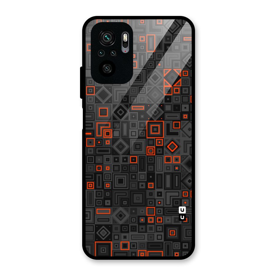 Orange Shapes Abstract Glass Back Case for Redmi Note 10S