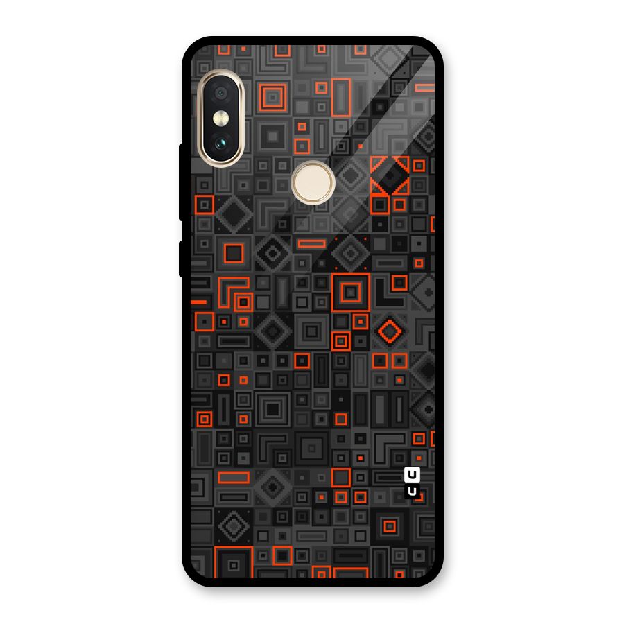 Orange Shapes Abstract Glass Back Case for Redmi Note 5 Pro