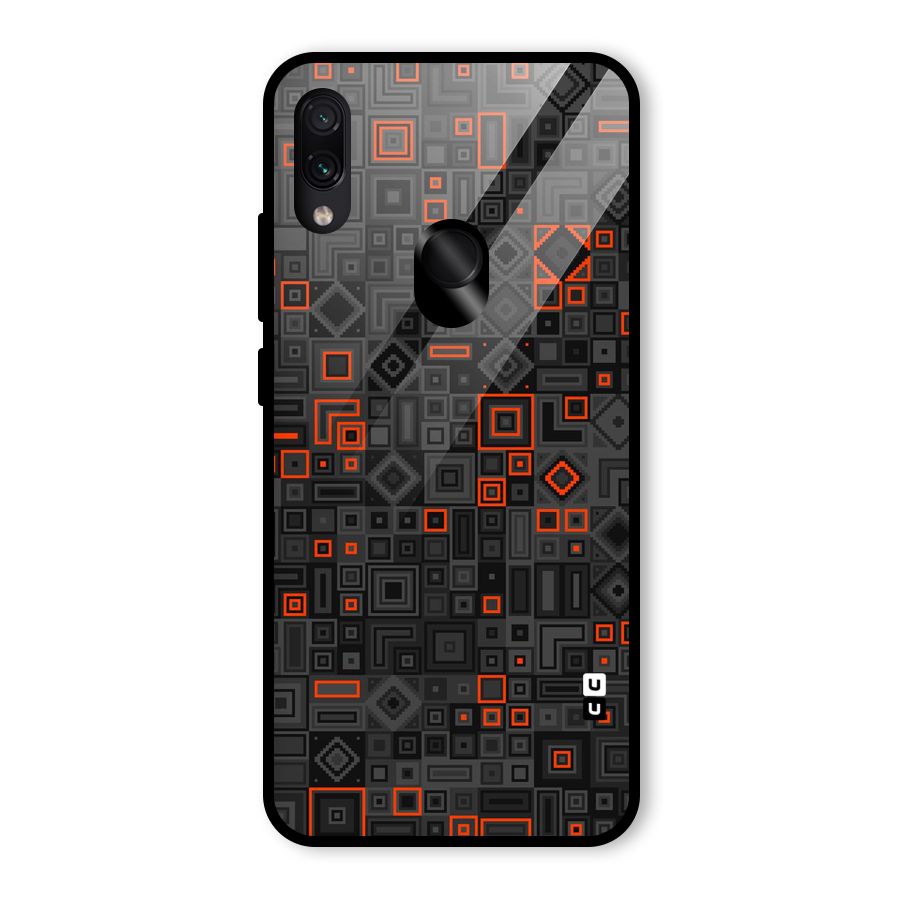 Orange Shapes Abstract Glass Back Case for Redmi Note 7