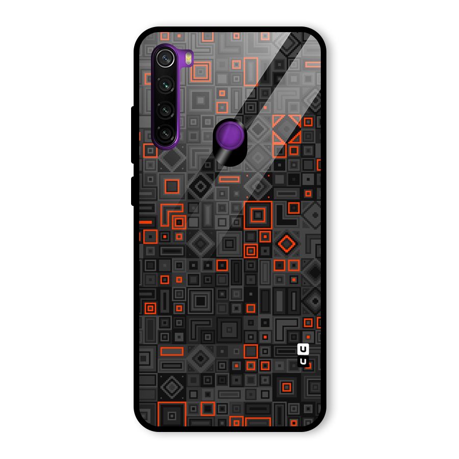 Orange Shapes Abstract Glass Back Case for Redmi Note 8