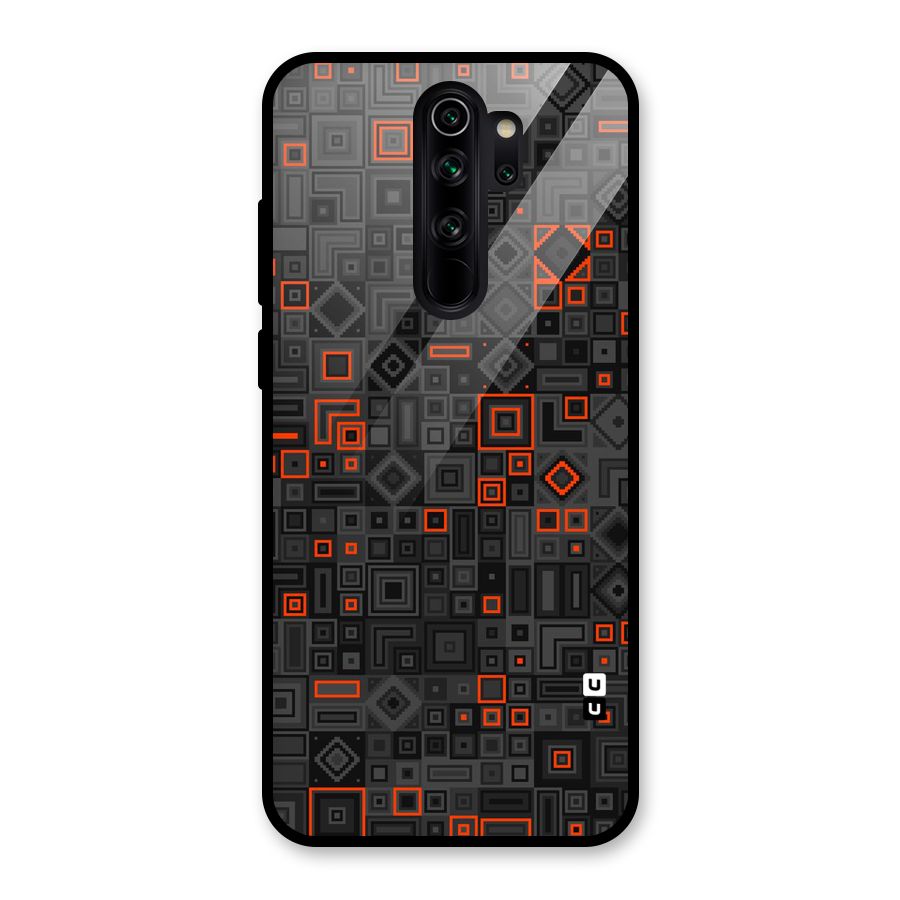 Orange Shapes Abstract Glass Back Case for Redmi Note 8 Pro