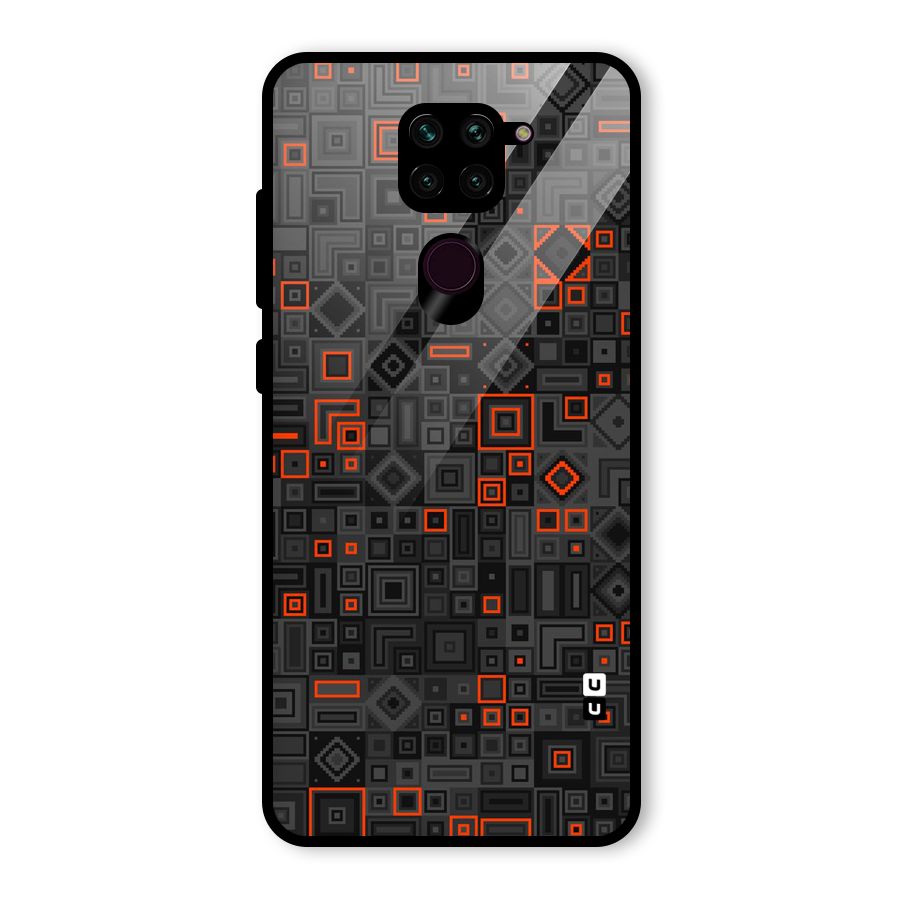 Orange Shapes Abstract Glass Back Case for Redmi Note 9