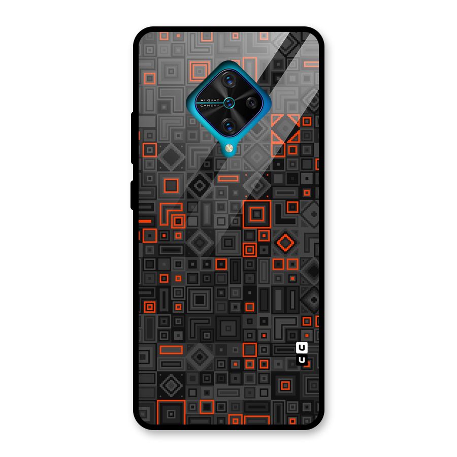 Orange Shapes Abstract Glass Back Case for Vivo S1 Pro