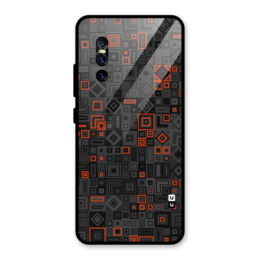 Orange Shapes Abstract Glass Back Case for Vivo V15 Pro