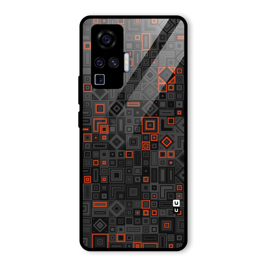 Orange Shapes Abstract Glass Back Case for Vivo X50 Pro