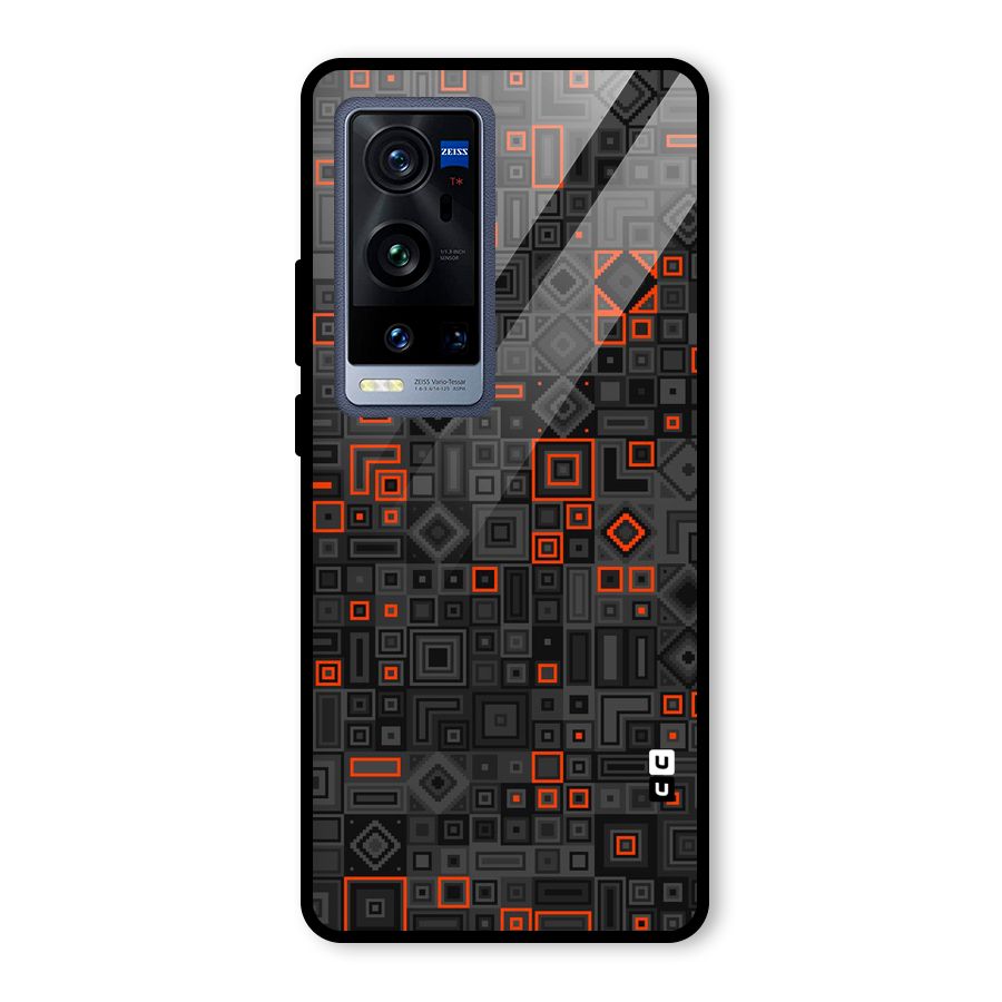 Orange Shapes Abstract Glass Back Case for Vivo X60 Pro Plus