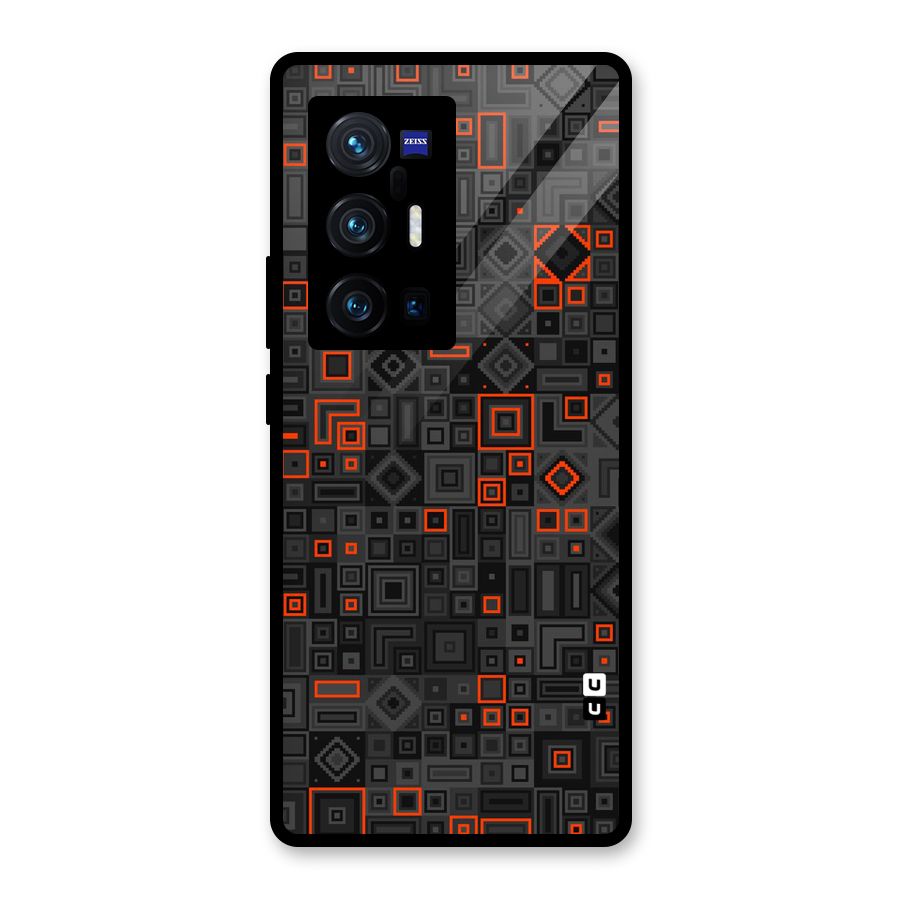 Orange Shapes Abstract Glass Back Case for Vivo X70 Pro Plus