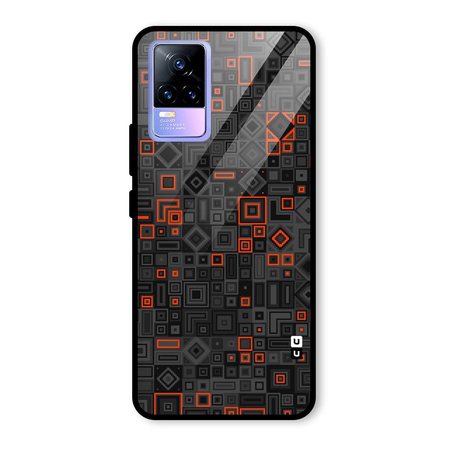 Orange Shapes Abstract Glass Back Case for Vivo Y73
