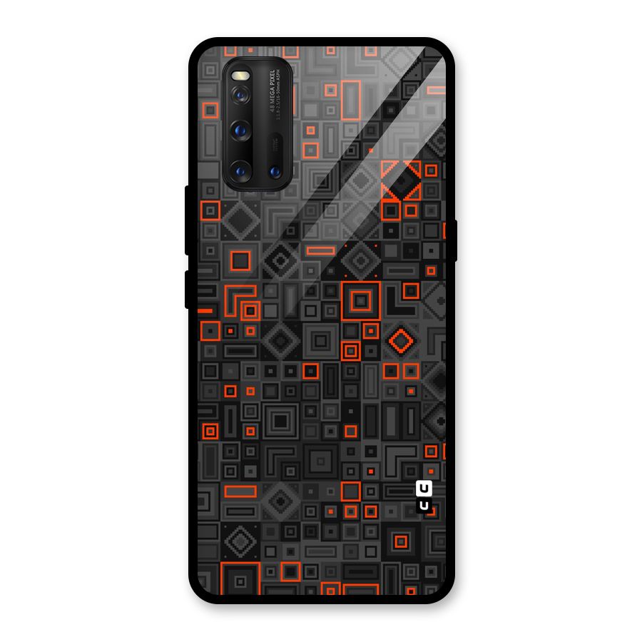 Orange Shapes Abstract Glass Back Case for Vivo iQOO 3