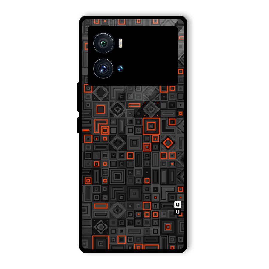 Orange Shapes Abstract Glass Back Case for Vivo iQOO 9 Pro