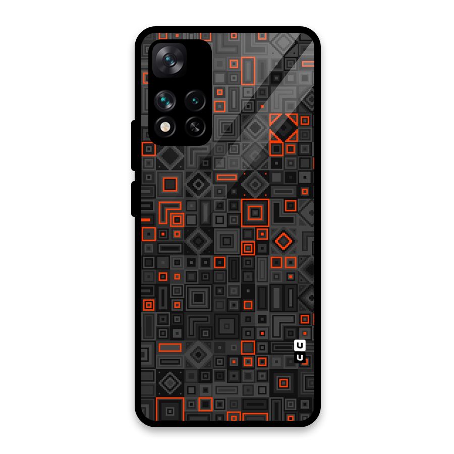 Orange Shapes Abstract Glass Back Case for Xiaomi 11i HyperCharge 5G