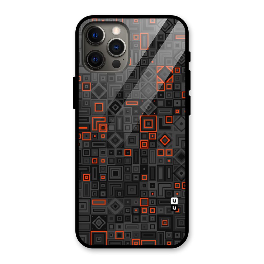 Orange Shapes Abstract Glass Back Case for iPhone 12 Pro Max