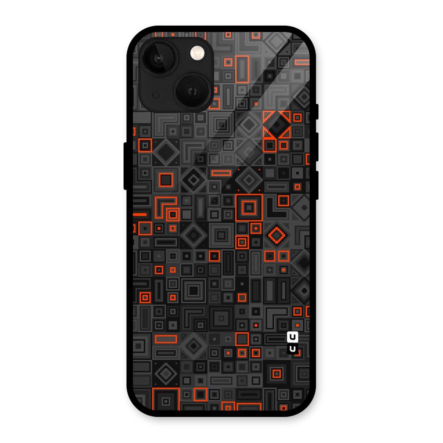 Orange Shapes Abstract Glass Back Case for iPhone 13