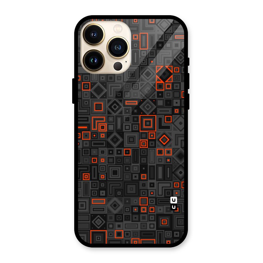Orange Shapes Abstract Glass Back Case for iPhone 13 Pro Max