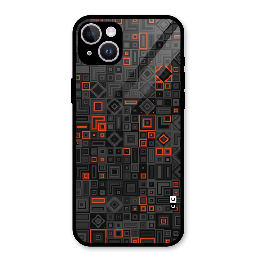 Orange Shapes Abstract Glass Back Case for iPhone 14 Plus
