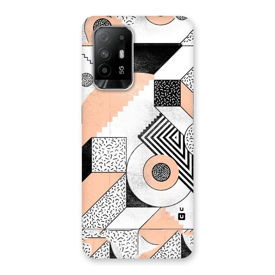 Orange Zig Zag Back Case for Oppo F19 Pro Plus 5G