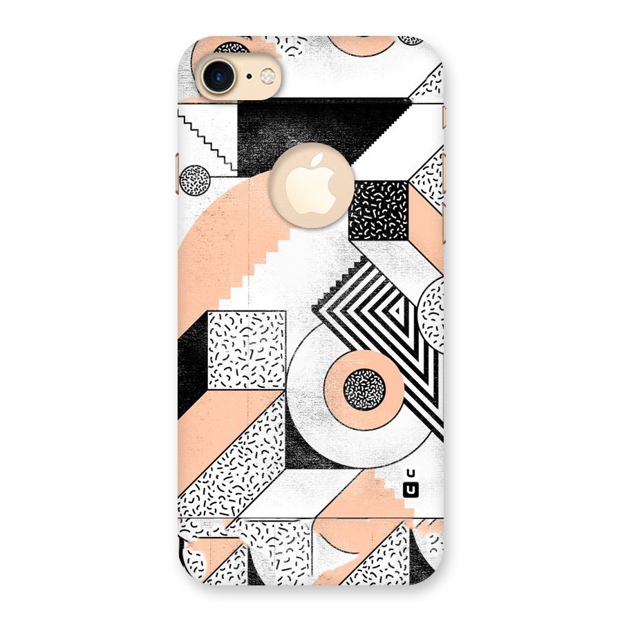 Orange Zig Zag Back Case for iPhone 7 Logo Cut