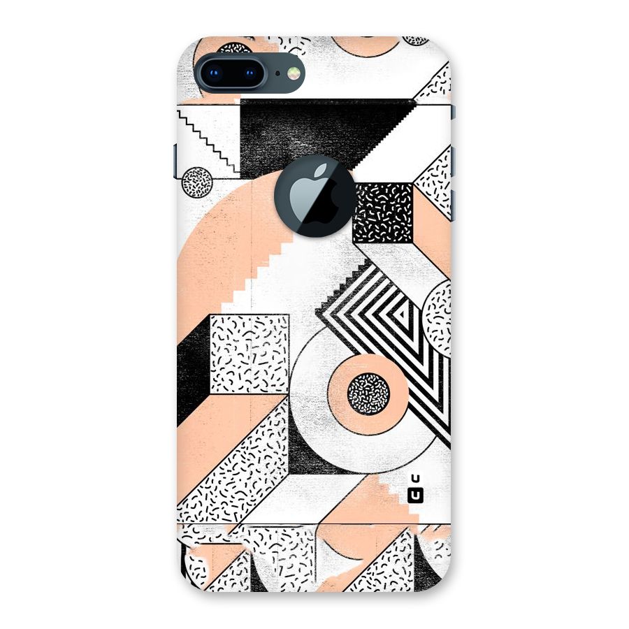 Orange Zig Zag Back Case for iPhone 7 Plus Logo Cut
