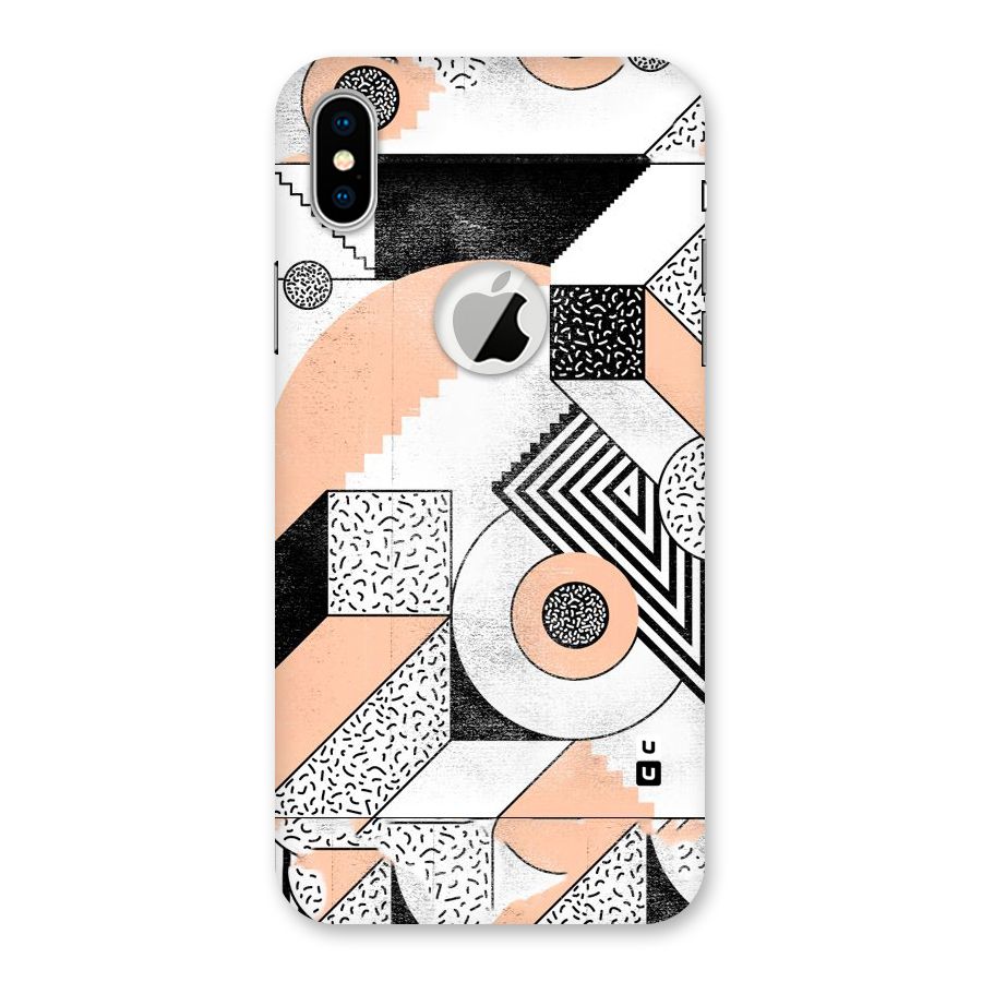 Orange Zig Zag Back Case for iPhone XS Logo Cut
