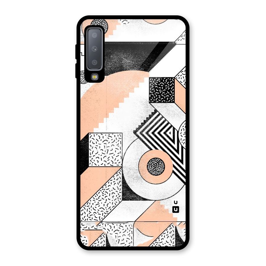 Orange Zig Zag Glass Back Case for Galaxy A7 (2018)