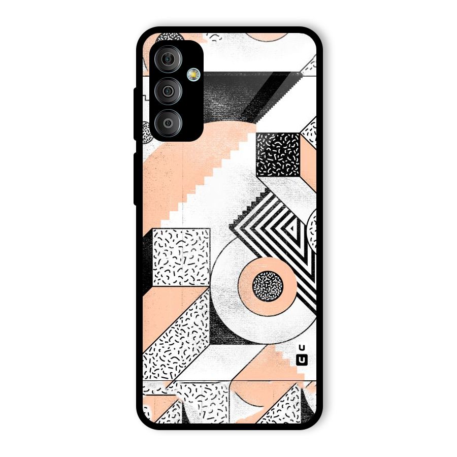 Orange Zig Zag Glass Back Case for Galaxy F23